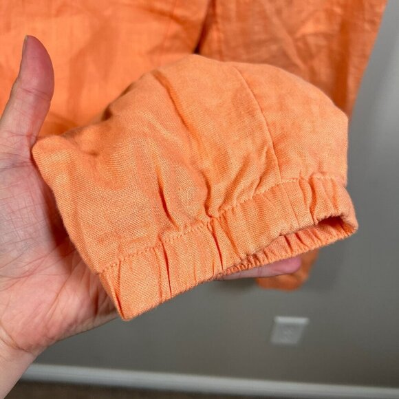 Athleta Cabo Linen Jogger Pants Size 6 Cactus Peach Coral Travel Beach Coastal - Picture 7 of 11